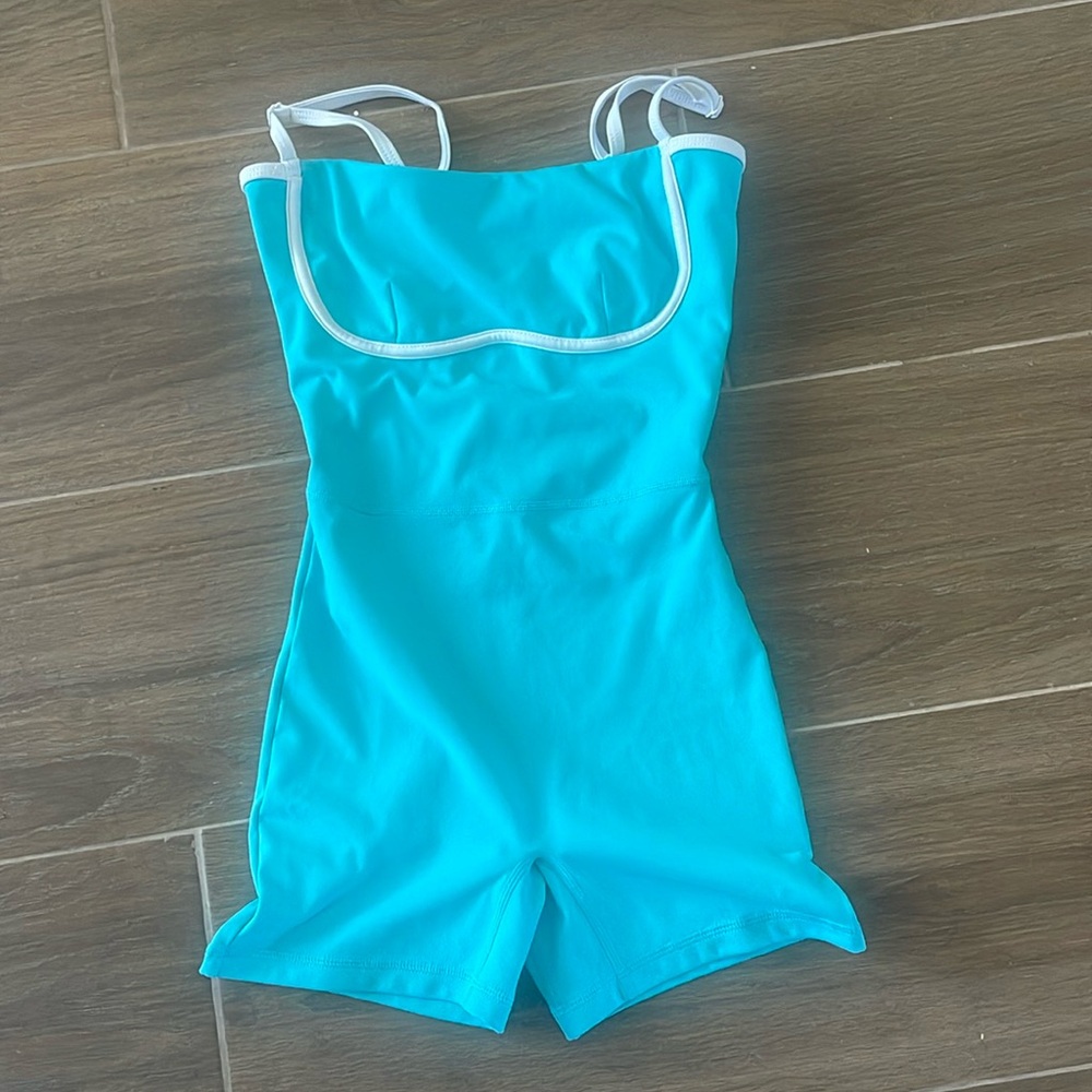 Turquoise Jo and Jax unitard.